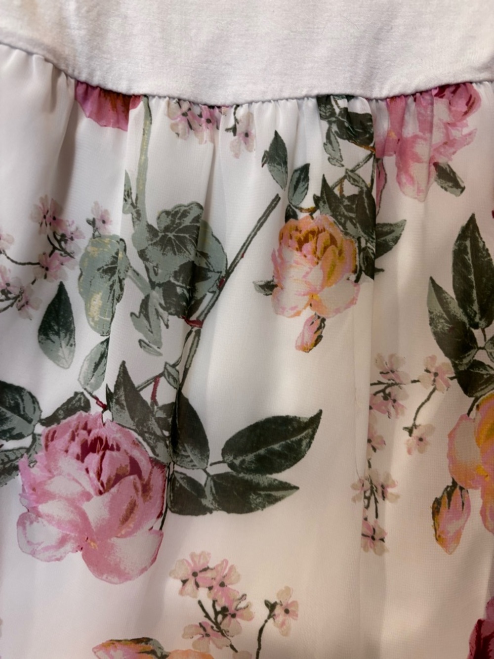 Forever 21 Floral Maxi Dress White Pink Boho Flowy Sleeveless Medium - Picture 9 of 9